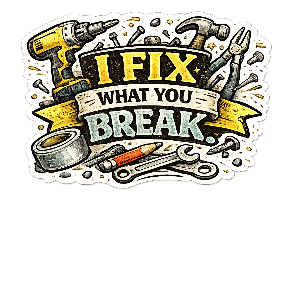 I Fix What You Break Sticker