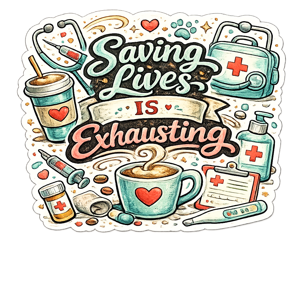 Saving Lives Is Exhausting Sticker