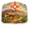 New Mexico Adobe Sunset Sticker