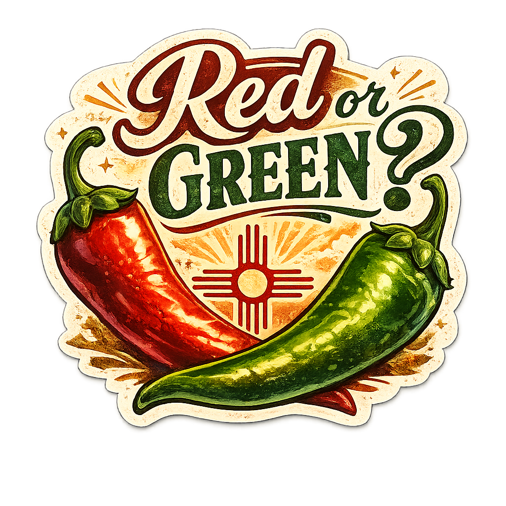 Red or Green? New Mexico Chile Sticker