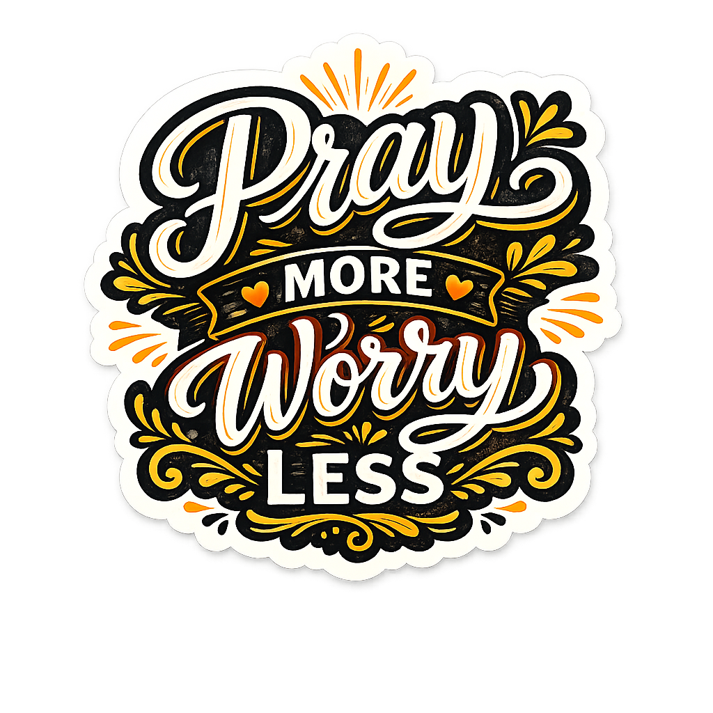 Pray More Worry Less Sticker