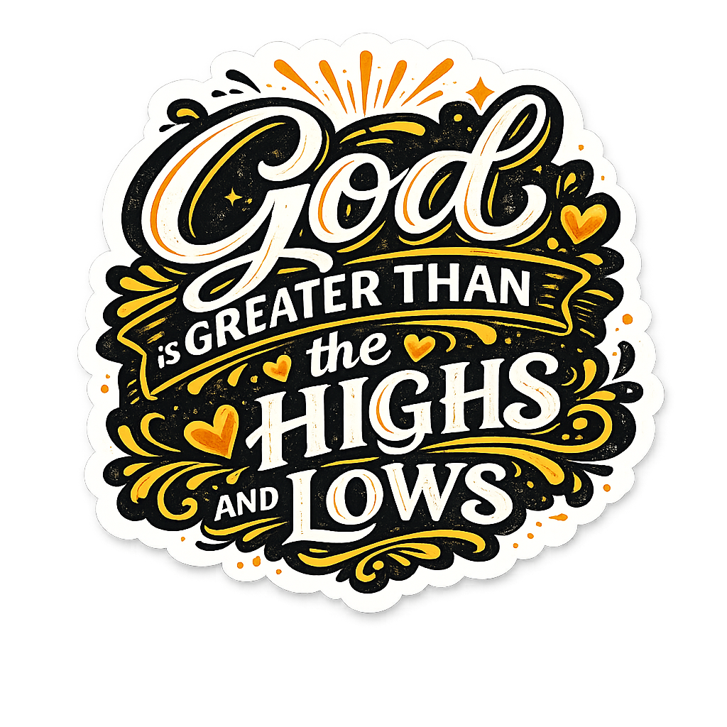 God is Greater Than the Highs and Lows Sticker