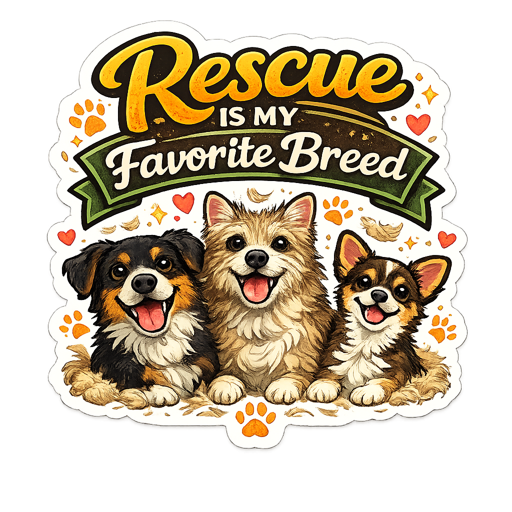 Rescue Is My Favorite Breed Sticker