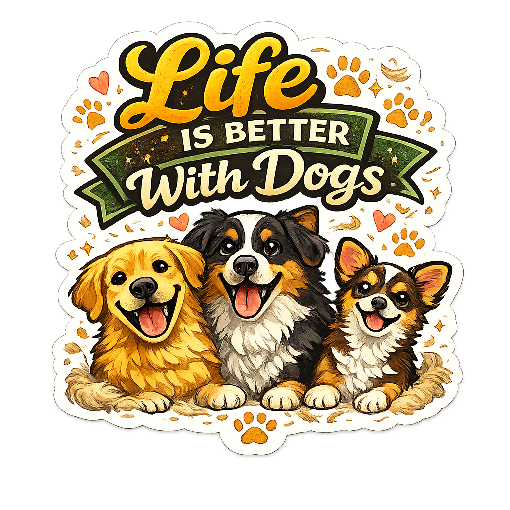 Life Is Better With Dogs Sticker