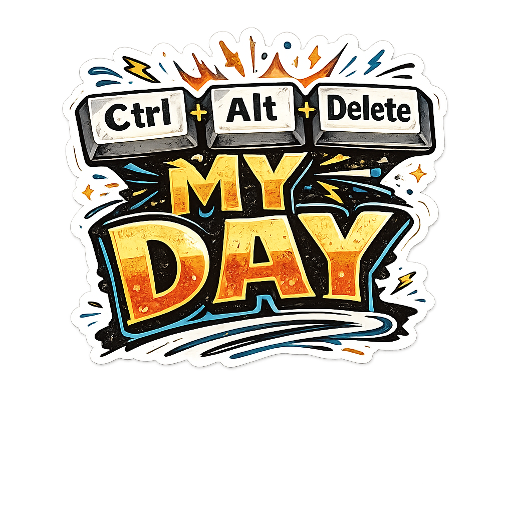 Ctrl + Alt + Delete My Day Sticker