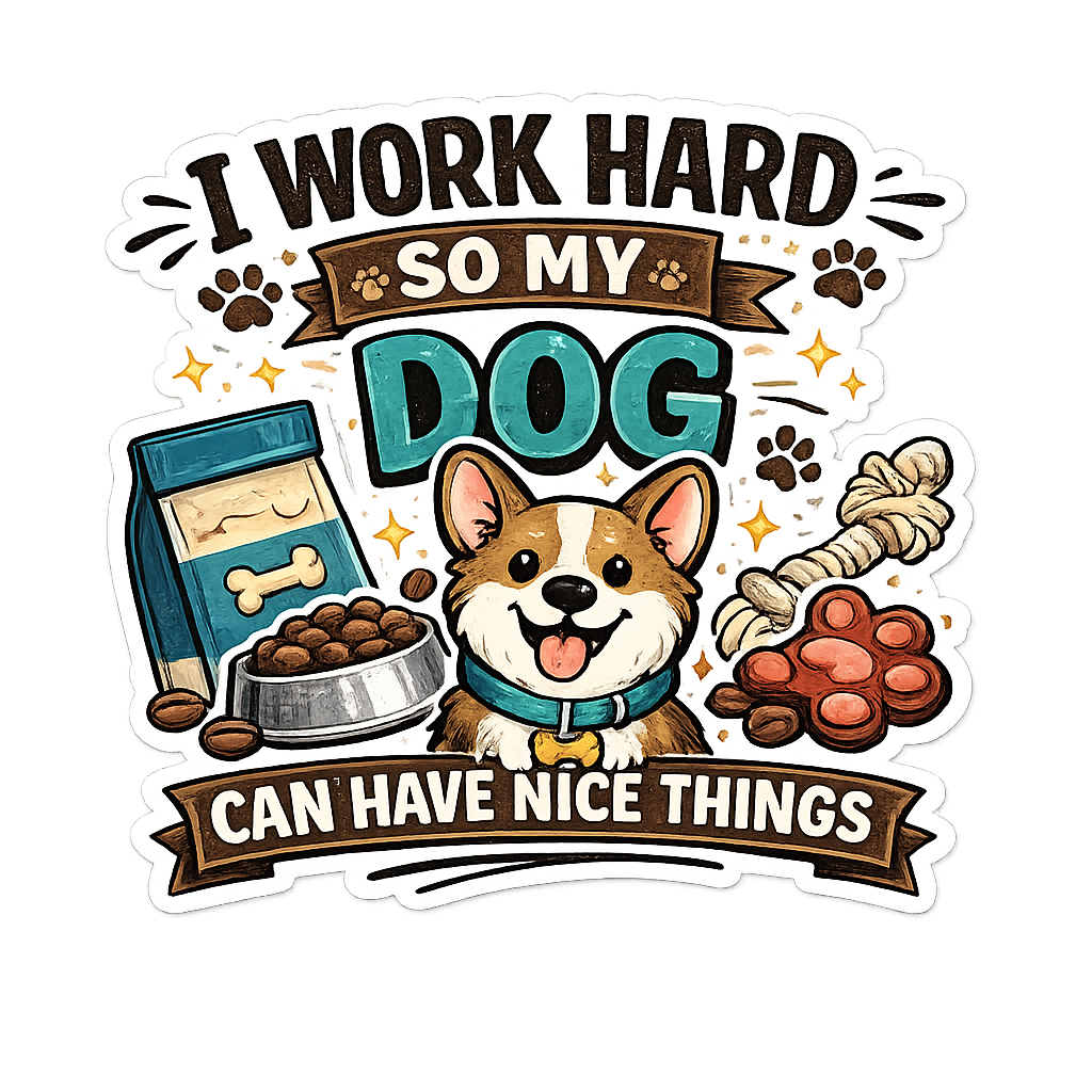 I Work Hard So My Dog Can Have Nice Things Sticker