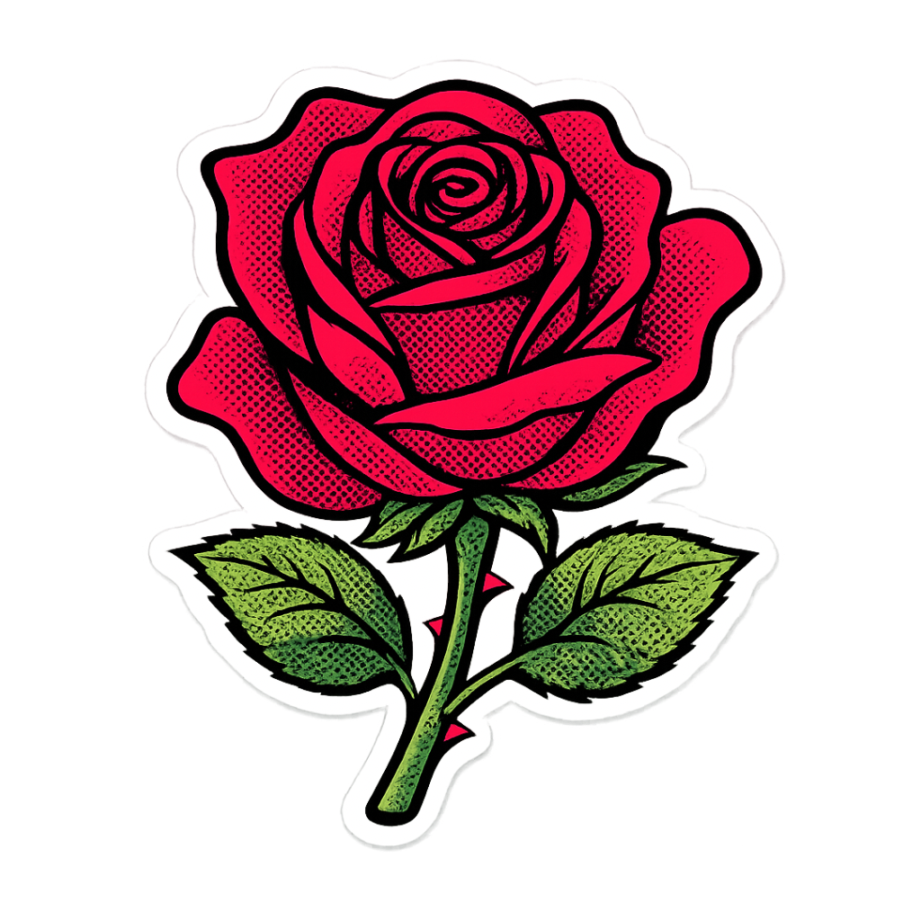 Red Rose Sticker